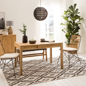 Furniteco Aldo R Extendable Dinner Table 850(1250)х800х750 (oak, natural parquet oil). Photo 3