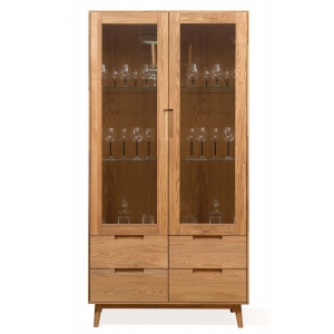 Furniteco Nord 2 Display Cabinet (oak, natural parquet oil). Photo 2
