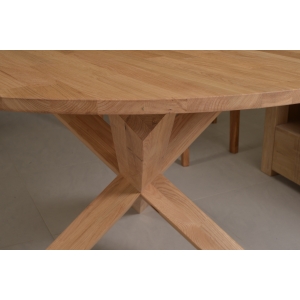 Furniteco Orion Dinner Table 1200х1200х750 (oak, natural parquet oil). Photo 2