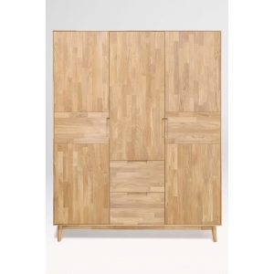 Furniteco Nord 3 Doors Wardrobe (oak, natural parquet oil). Photo 2